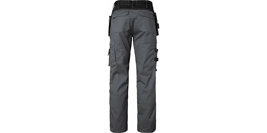 193 Lange Ambachtsbroek, Unisex, Grijs/Zwart, 114