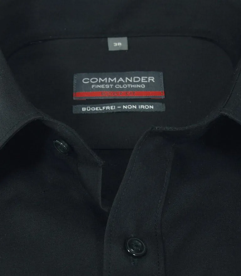 COMMANDER BUSINESS HEMD LANGE MOUW ZWART NOSCITYHEMD BODY FIT 1/1 ARM 213009307/900
