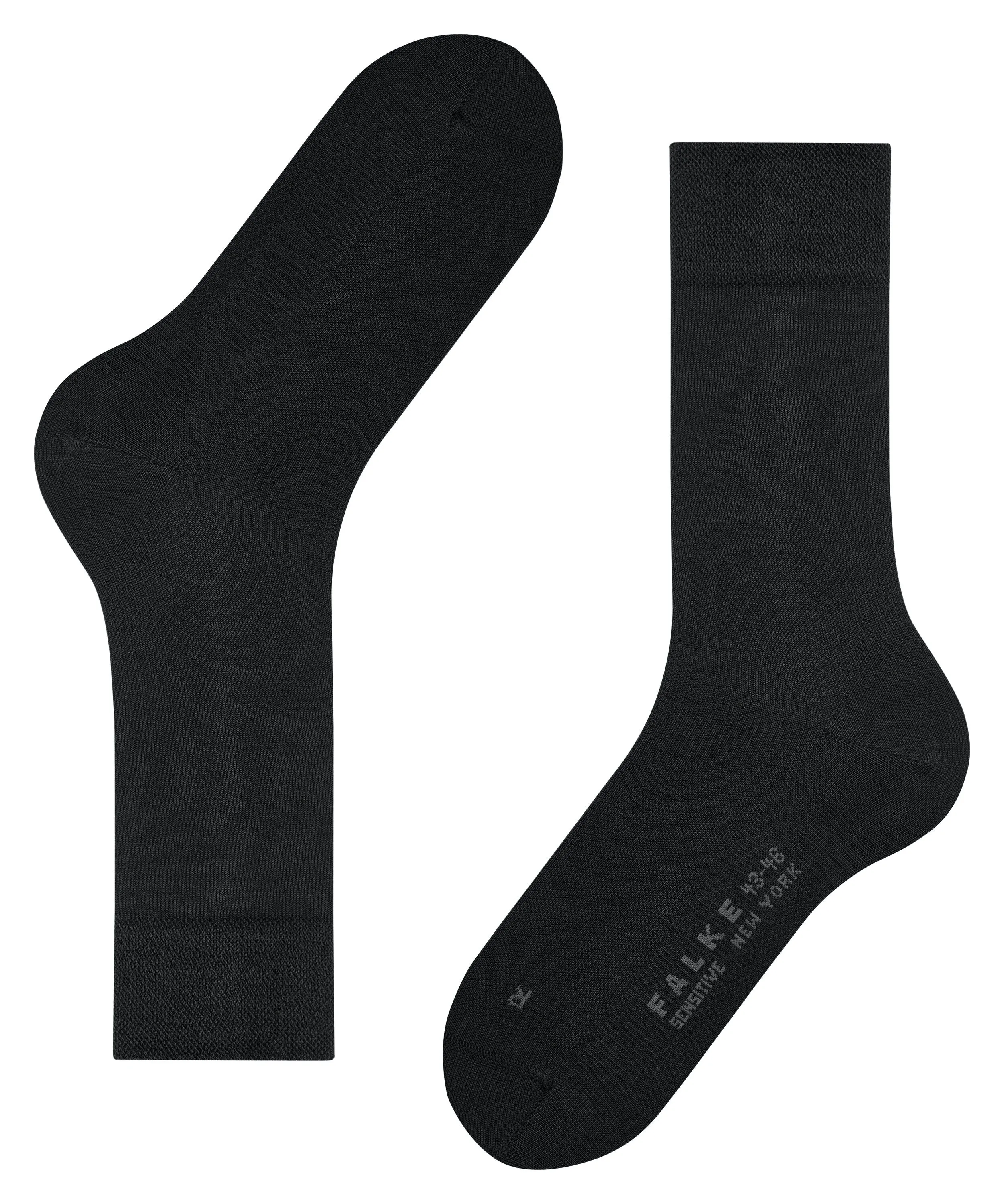 FALKE Sensitive New York herensokken, zwart (black)