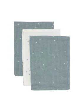 Jollein Twinkling Washandje - 3 Pack - 15 x 20 cm - Hydrofiel - Sea Green