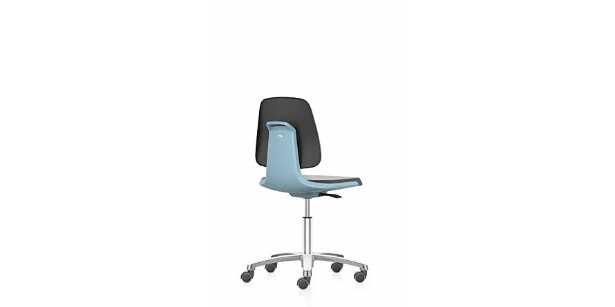 LABSIT 2 laboratoriumdraaistoel, met wielen, stof Lucia blauw