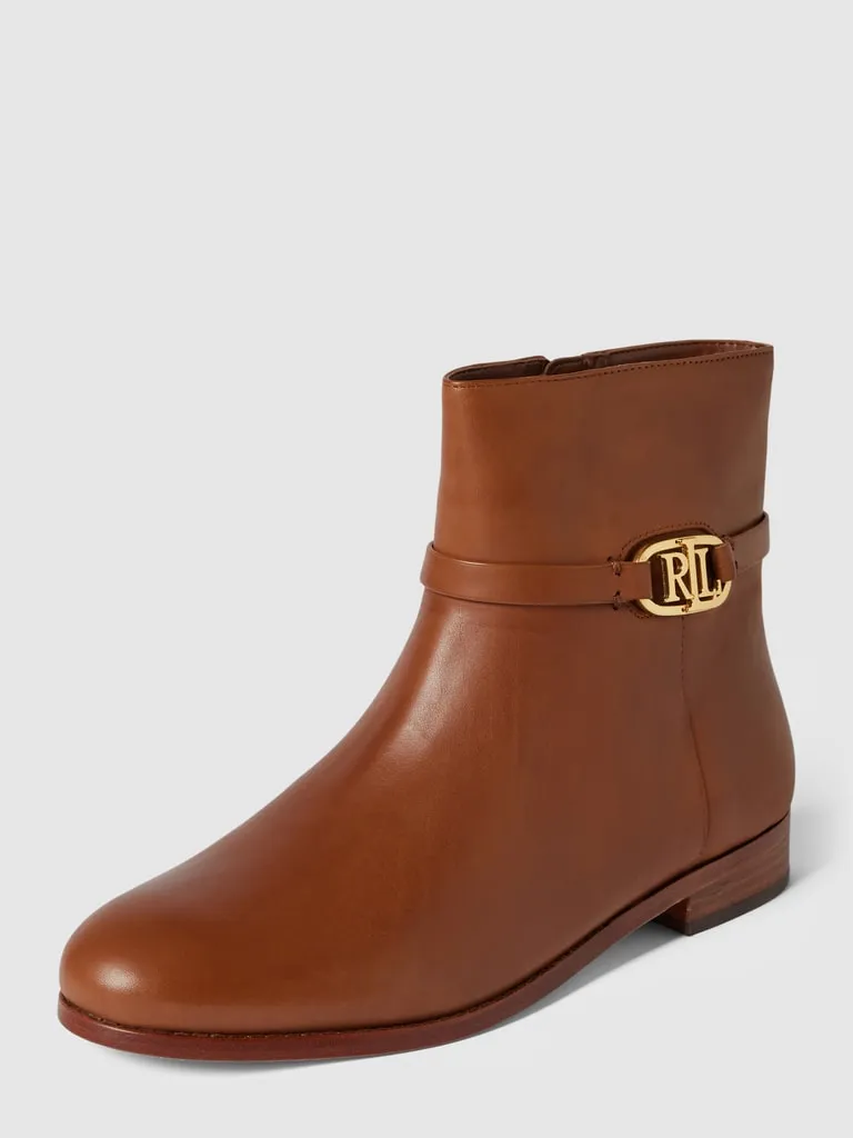 Lauren Ralph Lauren Laarzen met labelapplicatie, model 'BRIELA' in cognac