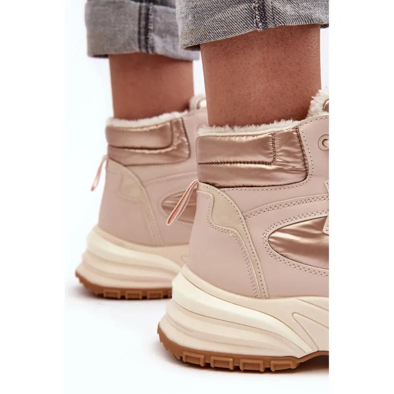 PE1 Geïsoleerde sportschoenen met veters, beige Dejana, voor dames