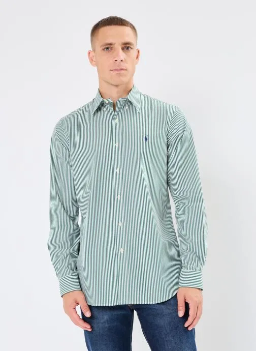      POLO RALPH LAUREN CHEMISE RAYéE EN POPELINE STRETCH 710929346  GROEN   