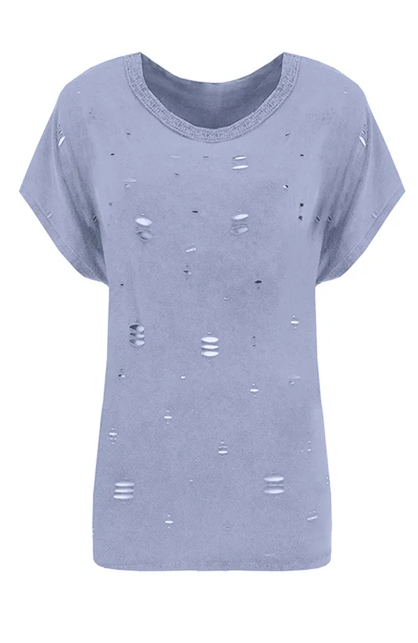 Raw Top Washed Jeans Blue