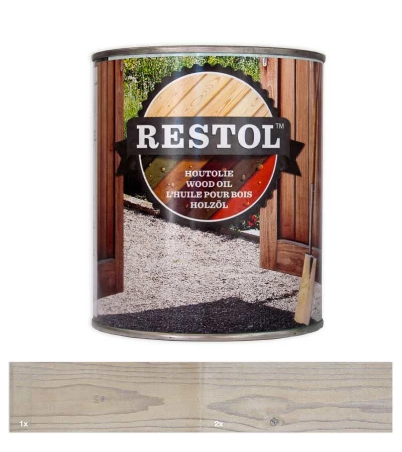 RESTOL HOUTOLIE HOUTOLIE ZIJDEGLANS WHITE WASH  1 LTR